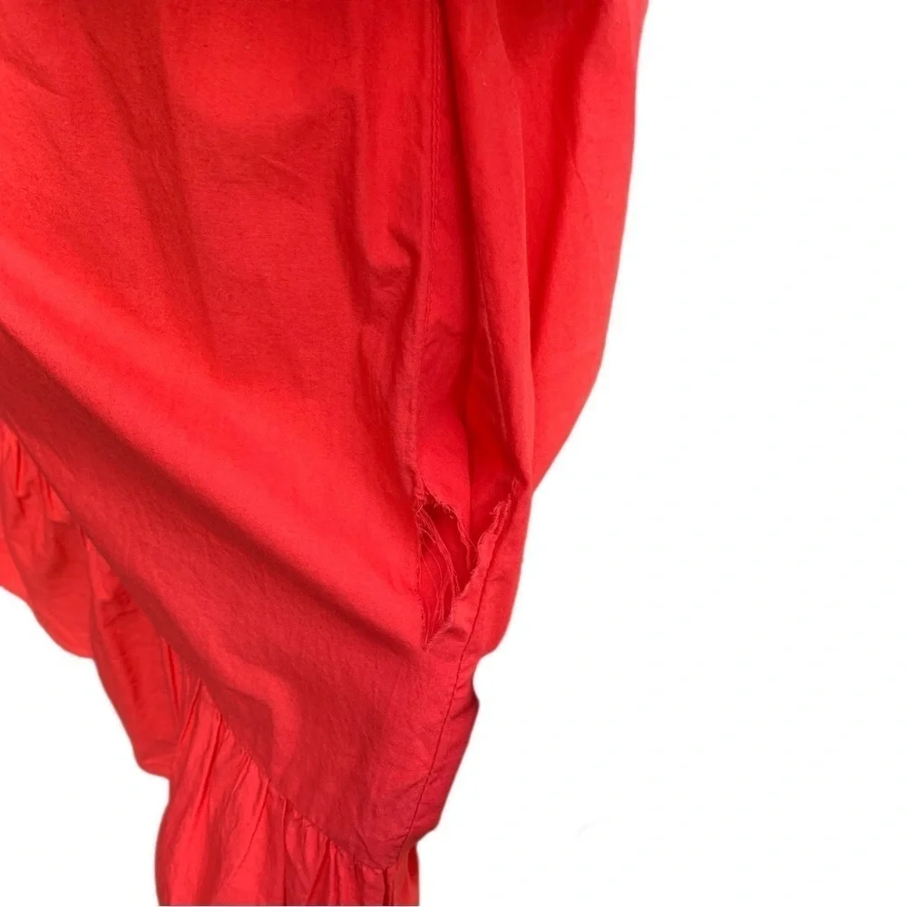 Joie Colstona Square Neck Half Bell Sleeve Ruffle Tomato Red‎ Mini Dress Small